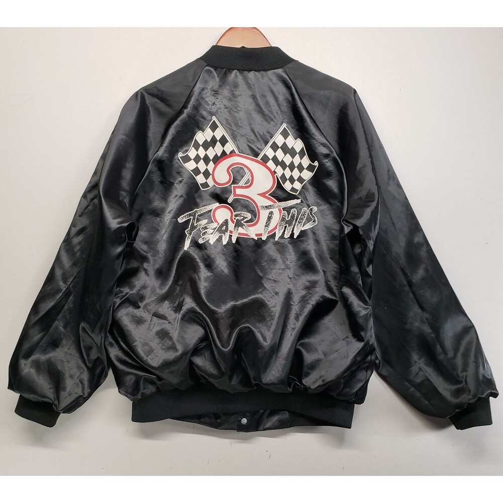 Vintage Dale Earnhardt #3 NASCAR Satin Bomber Jacket Cardinal XL Made in USA